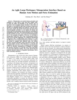 An Agile Large-Workspace Teleoperation Interface Based on Human Arm
  Motion and Force Estimation