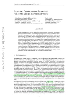 Dynamic Contrastive Learning for Time Series Representation
