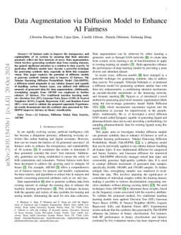 Data Augmentation via Diffusion Model to Enhance AI Fairness
