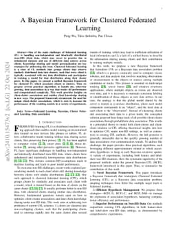 A Bayesian Framework for Clustered Federated Learning
