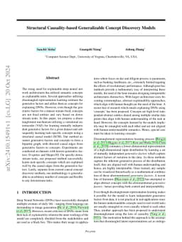 Structural Causality-based Generalizable Concept Discovery Models