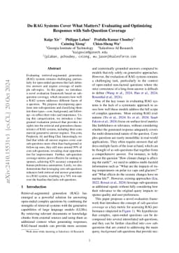 Do RAG Systems Cover What Matters? Evaluating and Optimizing Responses
  with Sub-Question Coverage