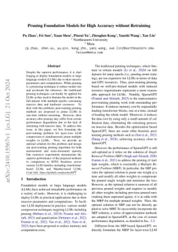 Pruning Foundation Models for High Accuracy without Retraining