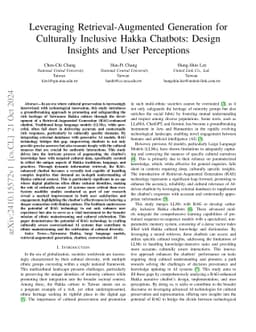 Leveraging Retrieval-Augmented Generation for Culturally Inclusive Hakka
  Chatbots: Design Insights and User Perceptions