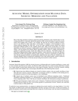 Acoustic Model Optimization over Multiple Data Sources: Merging and
  Valuation
