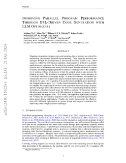 Improving Parallel Program Performance with LLM Optimizers via Agent-System Interface