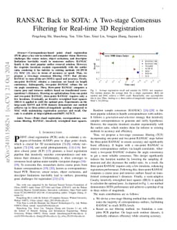 RANSAC Back to SOTA: A Two-stage Consensus Filtering for Real-time 3D
  Registration