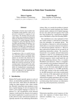 Tokenization as Finite-State Transduction