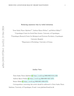 Reducing annotator bias by belief elicitation
