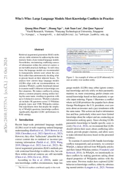 Who's Who: Large Language Models Meet Knowledge Conflicts in Practice
