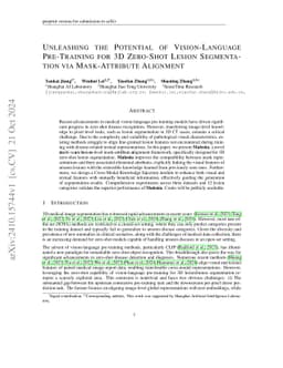 Unleashing the Potential of Vision-Language Pre-Training for 3D Zero-Shot Lesion Segmentation via Mask-Attribute Alignment