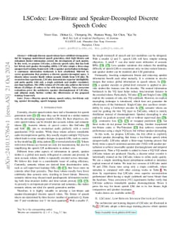 LSCodec: Low-Bitrate and Speaker-Decoupled Discrete Speech Codec
