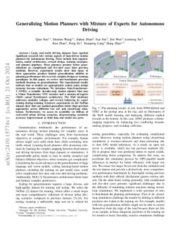 Generalizing Motion Planners with Mixture of Experts for Autonomous
  Driving