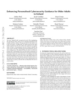Enhancing Personalised Cybersecurity Guidance for Older Adults in
  Ireland