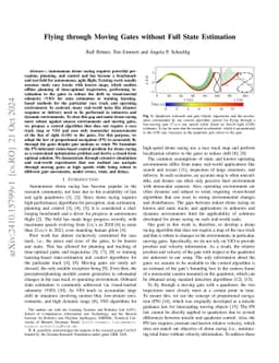 Flying through Moving Gates without Full State Estimation