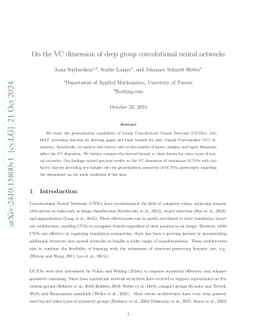 On the VC dimension of deep group convolutional neural networks