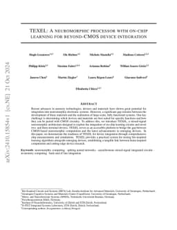 TEXEL: A neuromorphic processor with on-chip learning for beyond-CMOS
  device integration