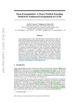 Mesa-Extrapolation: A Weave Position Encoding Method for Enhanced
  Extrapolation in LLMs