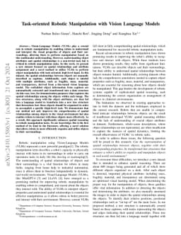 Task-oriented Robotic Manipulation with Vision Language Models