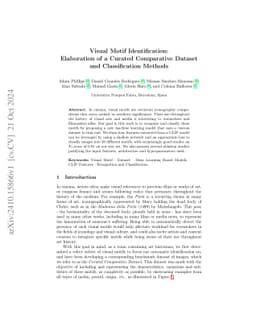 Visual Motif Identification: Elaboration of a Curated Comparative
  Dataset and Classification Methods