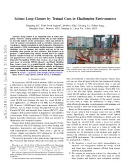 Robust Loop Closure by Textual Cues in Challenging Environments