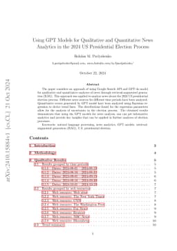 Using GPT Models for Qualitative and Quantitative News Analytics in the
  2024 US Presidental Election Process
