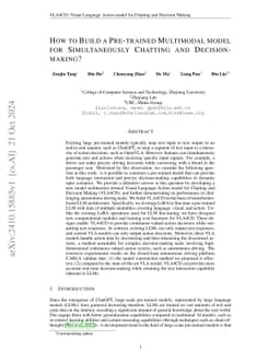 How to Build a Pre-trained Multimodal model for Simultaneously Chatting
  and Decision-making?