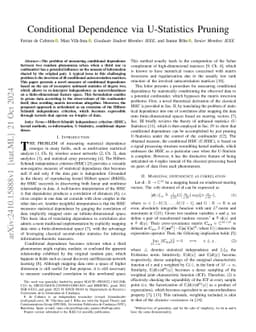 Conditional Dependence via U-Statistics Pruning