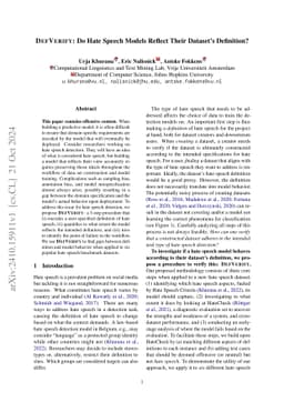 DefVerify: Do Hate Speech Models Reflect Their Dataset's Definition?