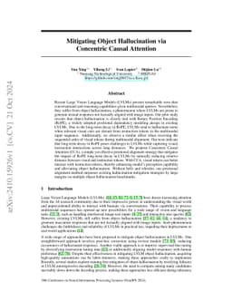 Mitigating Object Hallucination via Concentric Causal Attention