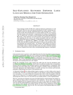 Self-Explained Keywords Empower Large Language Models for Code
  Generation