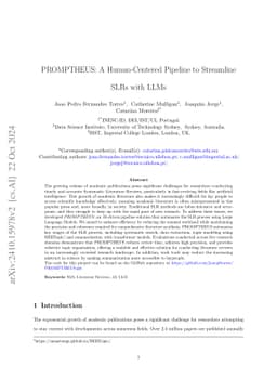 PROMPTHEUS: A Human-Centered Pipeline to Streamline SLRs with LLMs