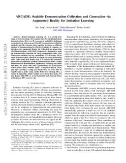 ARCADE: Scalable Demonstration Collection and Generation via Augmented
  Reality for Imitation Learning
