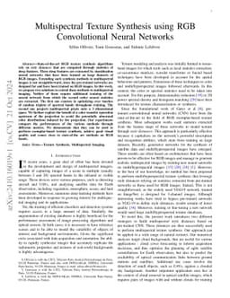 Multispectral Texture Synthesis using RGB Convolutional Neural Networks
