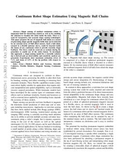 Continuum Robot Shape Estimation Using Magnetic Ball Chains