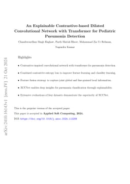 An Explainable Contrastive-based Dilated Convolutional Network with
  Transformer for Pediatric Pneumonia Detection