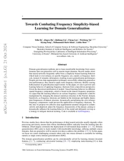 Towards Combating Frequency Simplicity-biased Learning for Domain
  Generalization