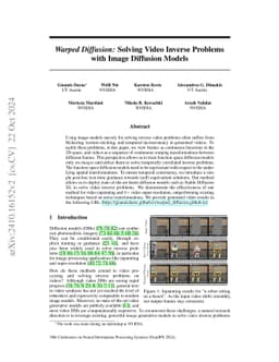 Warped Diffusion: Solving Video Inverse Problems with Image Diffusion
  Models