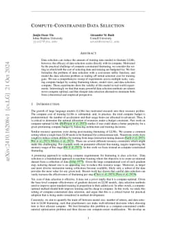 Compute-Constrained Data Selection