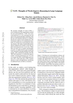 ToW: Thoughts of Words Improve Reasoning in Large Language Models