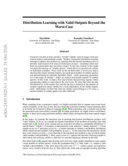 Distribution Learning with Valid Outputs Beyond the Worst-Case