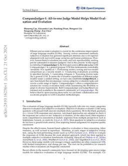 CompassJudger-1: All-in-one Judge Model Helps Model Evaluation and
  Evolution