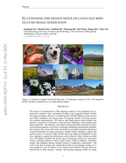 Elucidating the design space of language models for image generation