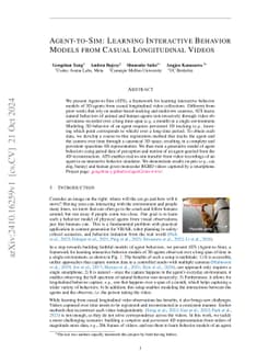 Agent-to-Sim: Learning Interactive Behavior Models from Casual
  Longitudinal Videos