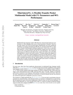 Mini-InternVL: A Flexible-Transfer Pocket Multimodal Model with 5%
  Parameters and 90% Performance