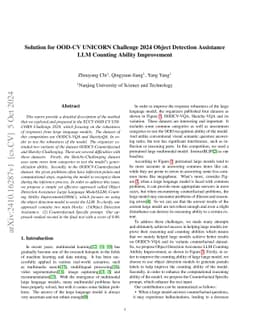 Solution for OOD-CV UNICORN Challenge 2024 Object Detection Assistance
  LLM Counting Ability Improvement