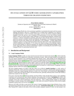 An evaluation of LLM code generation capabilities through graded
  exercises