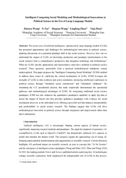 Intelligent Computing Social Modeling and Methodological Innovations in
  Political Science in the Era of Large Language Models