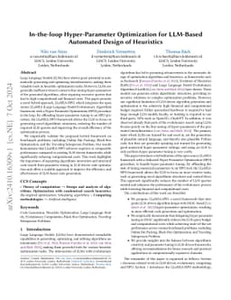 In-the-loop Hyper-Parameter Optimization for LLM-Based Automated Design
  of Heuristics
