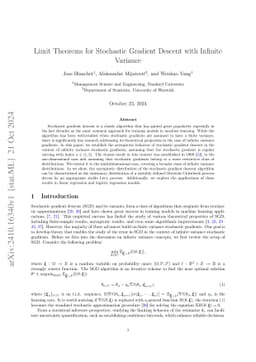 Limit Theorems for Stochastic Gradient Descent with Infinite Variance